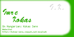 imre kokas business card